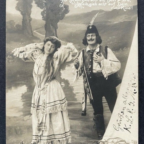 Der Zigeunerbaron Operette Text Spruch Mann Frau Kleid Tracht Bart 400405 TH