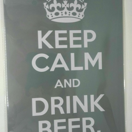 Retro Blechschild Bier "keep calm and drink beer", 30x20 50049