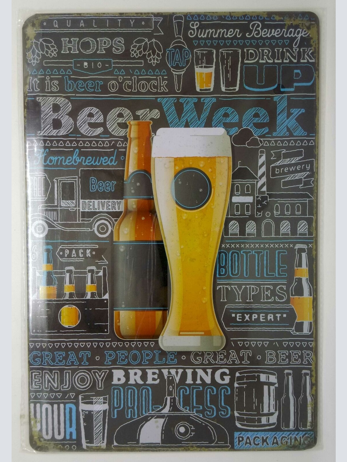 Nostalgie Retro Blechschild Bier beer week homebrewed brewery 30x20 50053