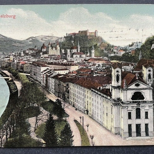 Salzburg Stadt Salzach Fluss Brücke Festung Burg Kirche Österreich 410864 TH
