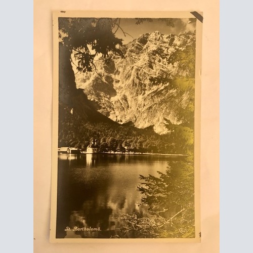 AK, St. Barthalomoäus, Königssee, Berchtesgaden (110218 BW)