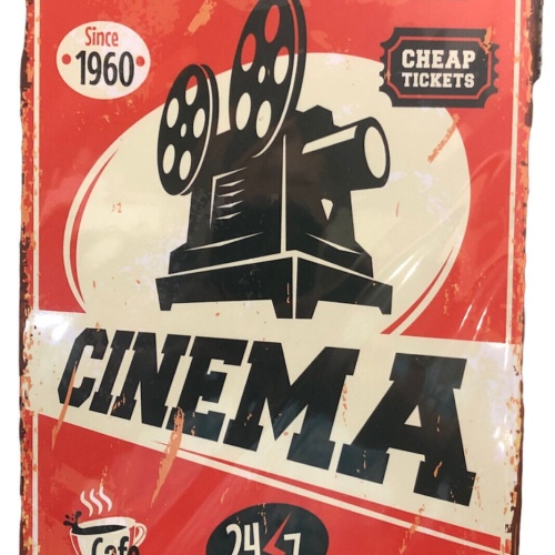 Nostalgie Vintage Retro Blechschild "CINEMA" 30x20    900214