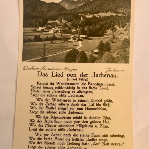 AK, Lied von der Jachenau, Daheim bei meinen Bergen (110225 BW)