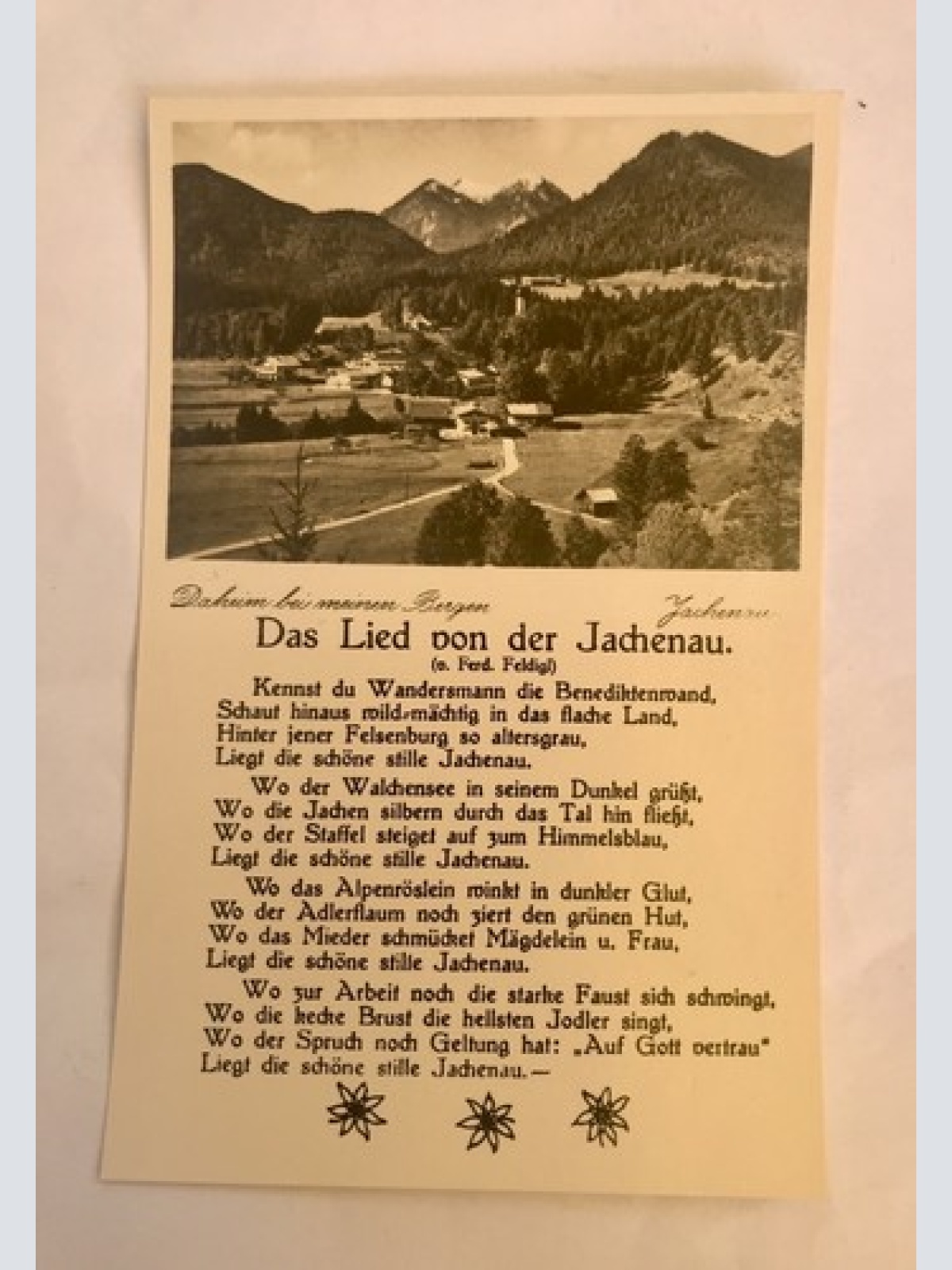 AK, Lied von der Jachenau, Daheim bei meinen Bergen (110225 BW)