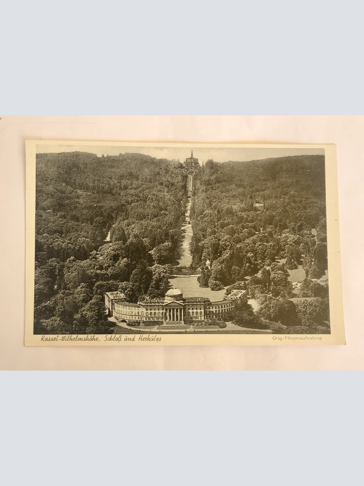 AK, Hessen, Kassel, Wilhelmshöhle, Schloss Hercules (110226 BW)