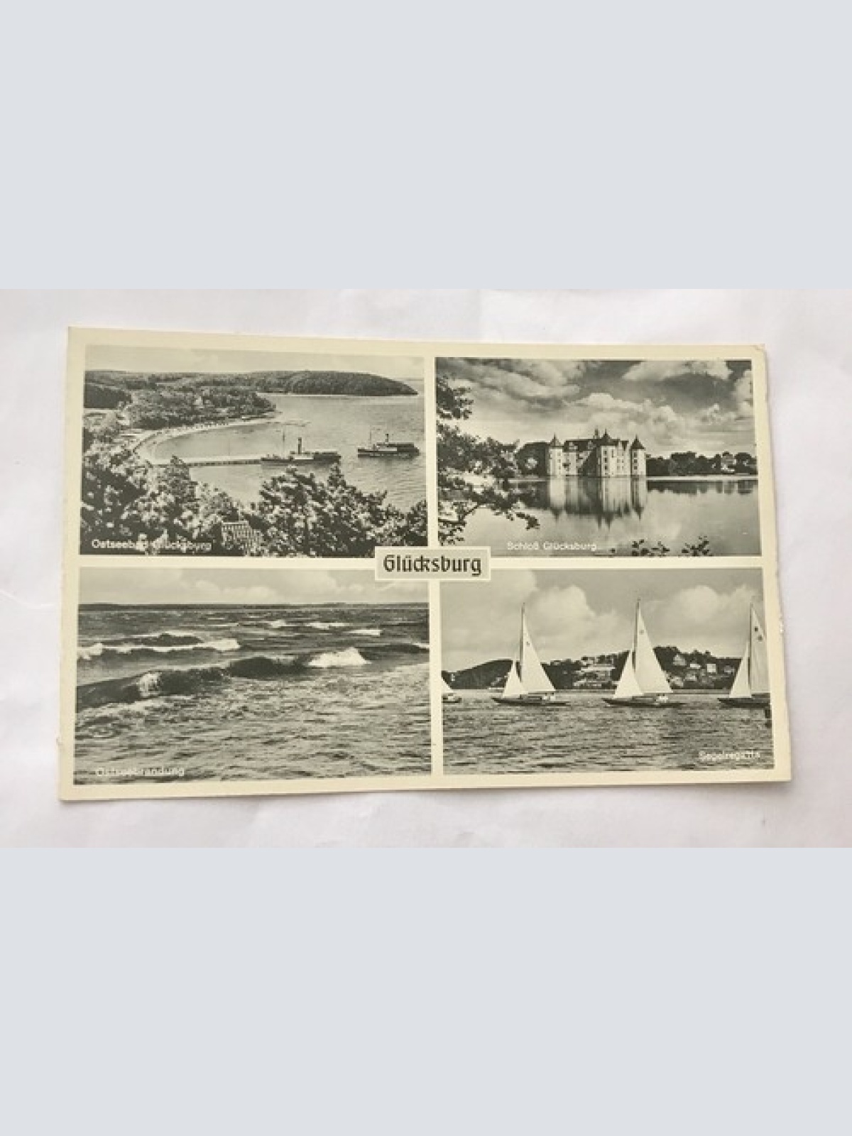 AK, Glücksburg, Ostsee, Schiffe, Schloss, Stadt (110267 BW)