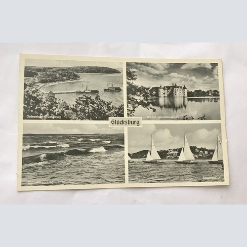 AK, Glücksburg, Ostsee, Schiffe, Schloss, Stadt (110267 BW)