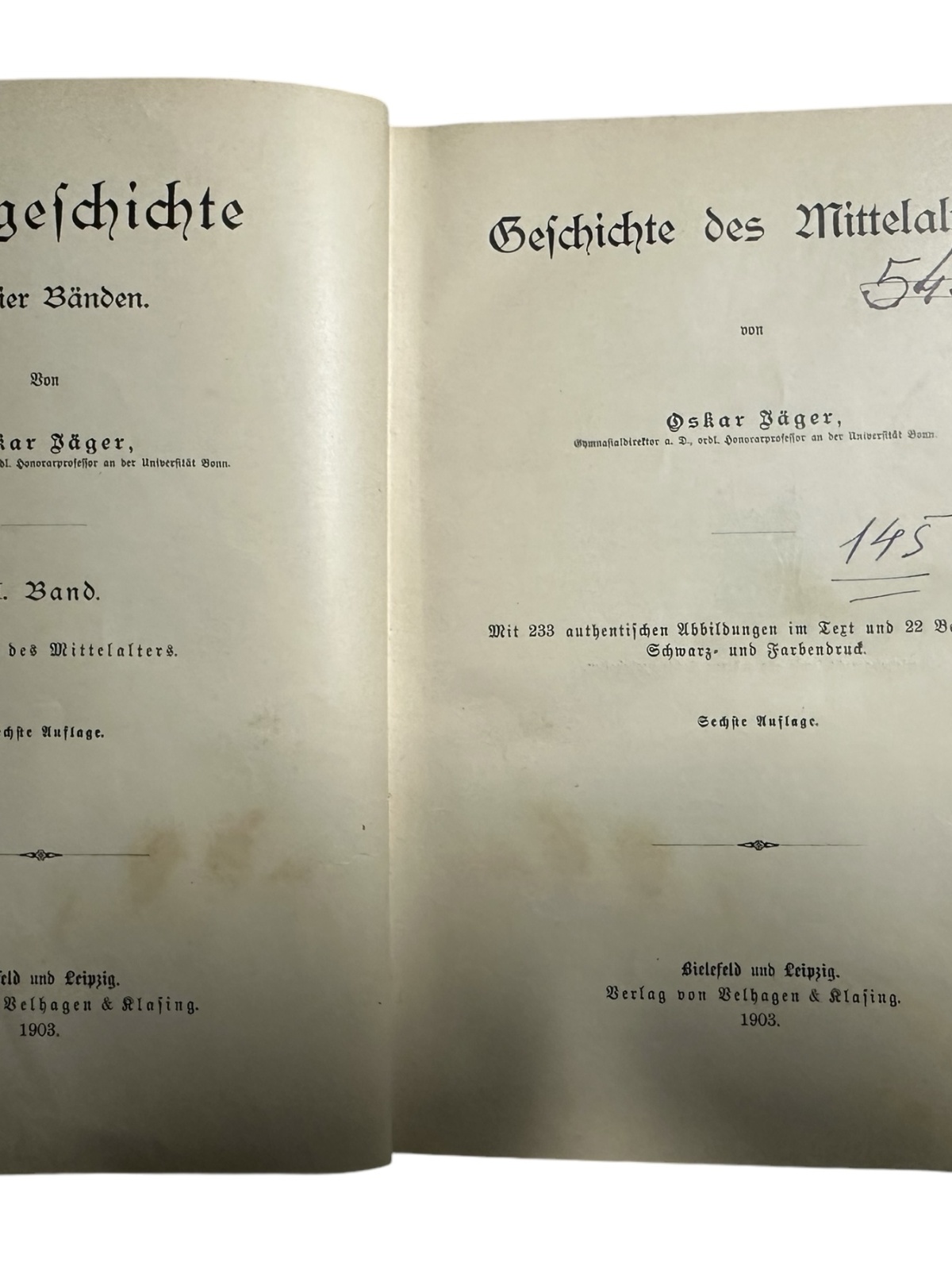 1163 Oskar Jäger GESCHICHTE DES ALTERTUMS / Mittelaters / Neuer HC + ABBILDUNGEN