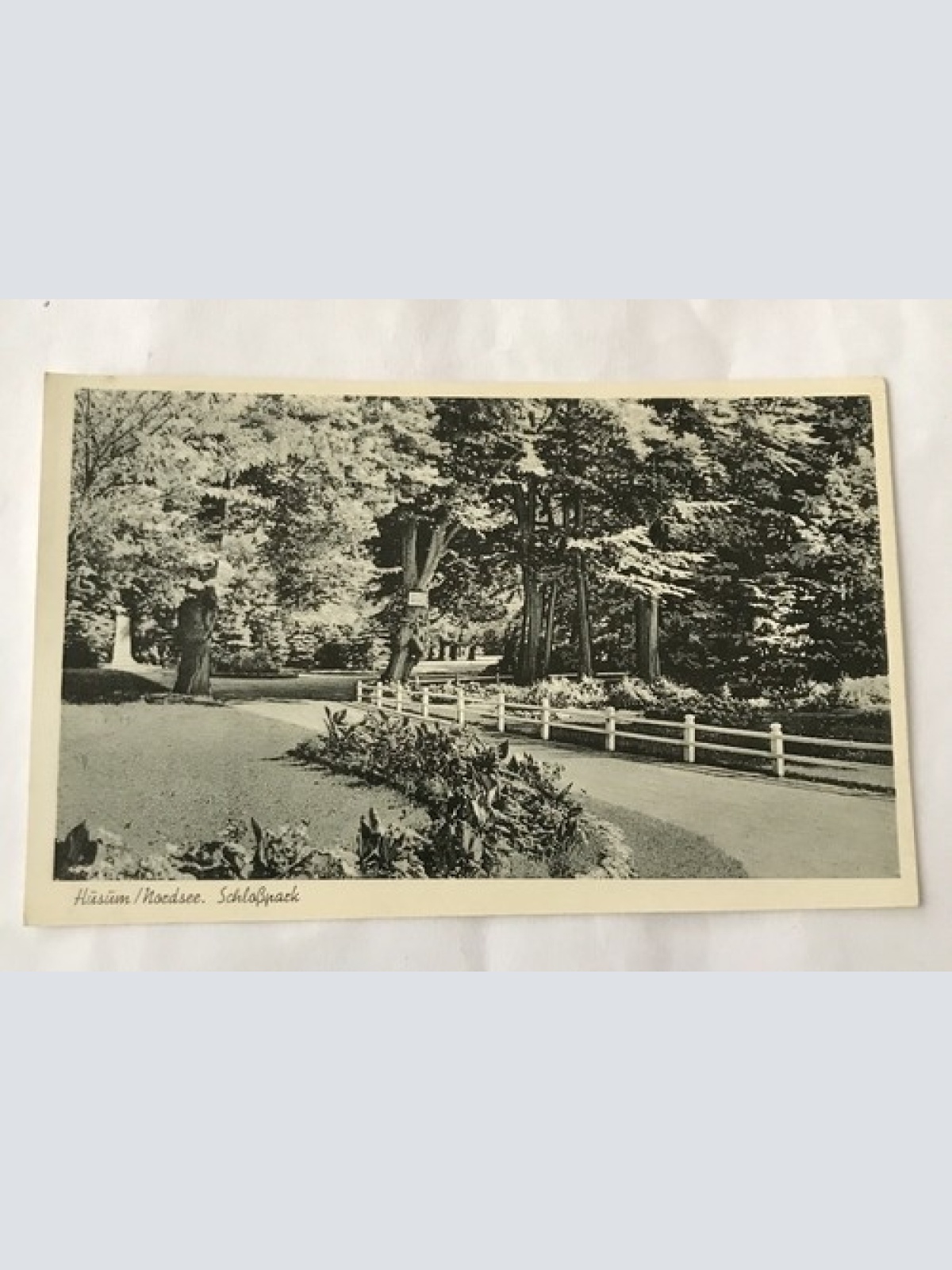 AK, Husum, Nordsee Schlosspark (110312 BW)