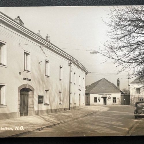 Königsstetten Haus Gebäude Auto Oldtimer Tonkino Niederösterreich 600124A TH D