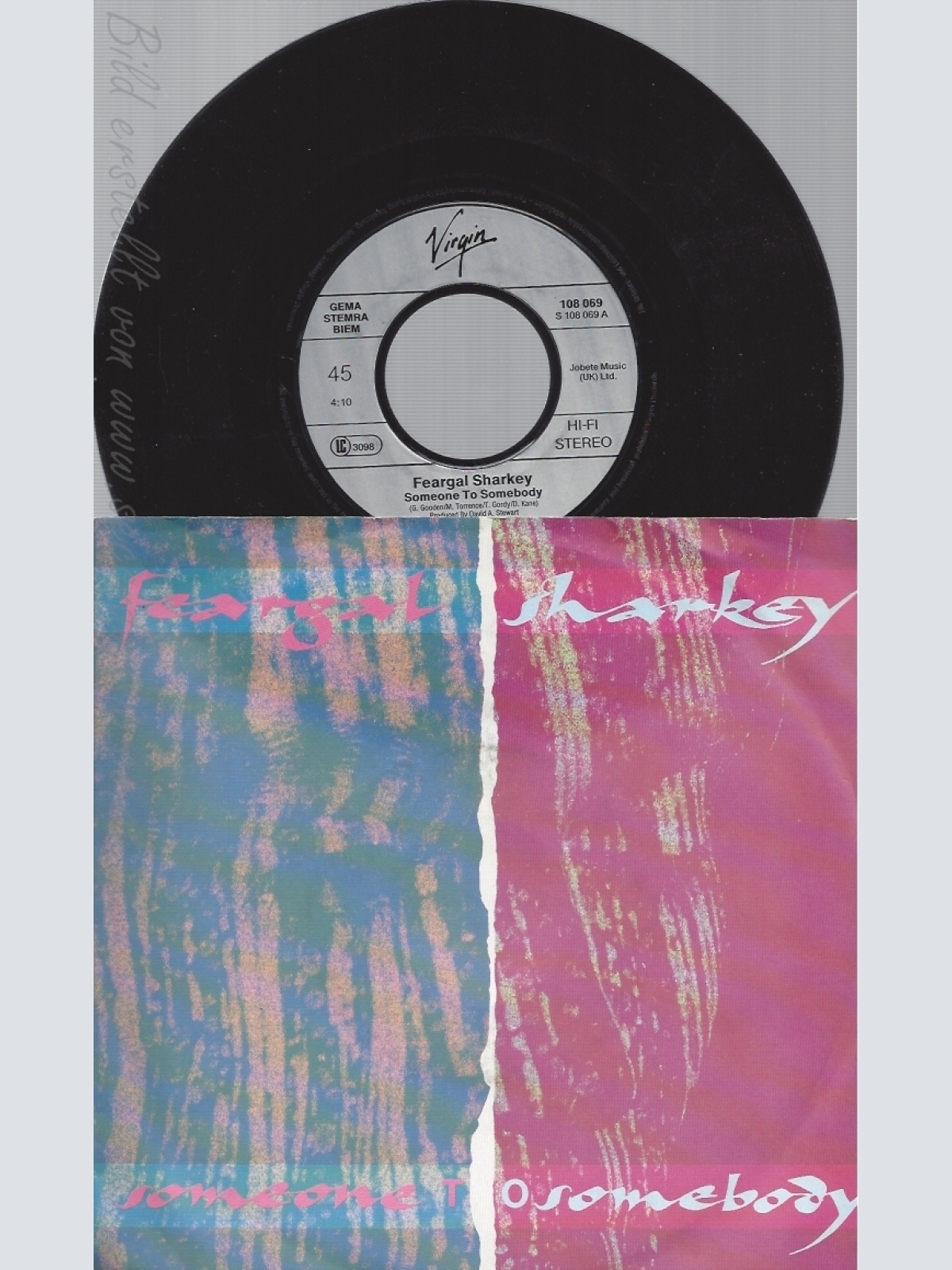 7" FEARGAL SHARKEY-- SOMEONE TO SOMEBODY