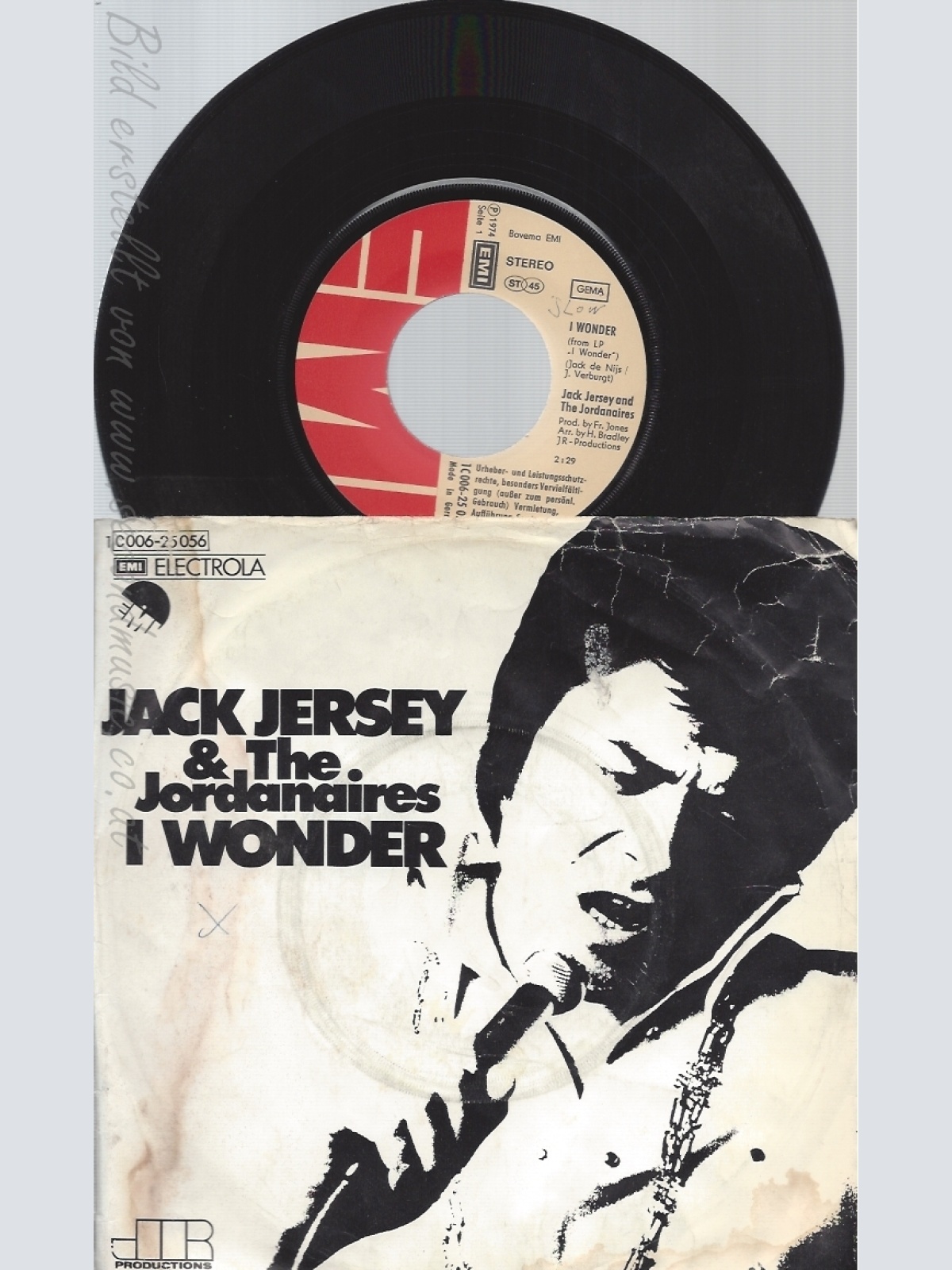 7" JACK JERSEY & THE JORDANAIRES-- I WONDER