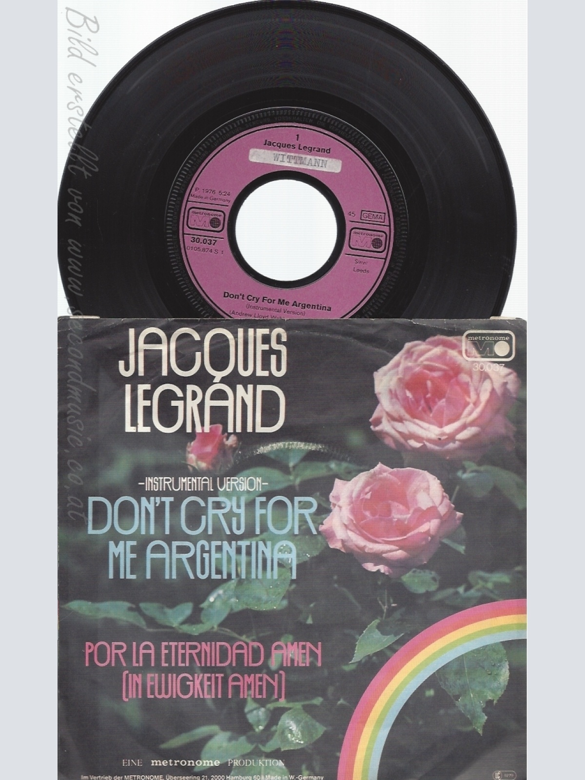 7" JACQUES LEGRAND-- DONT CRY FOR ME ARGENTINA