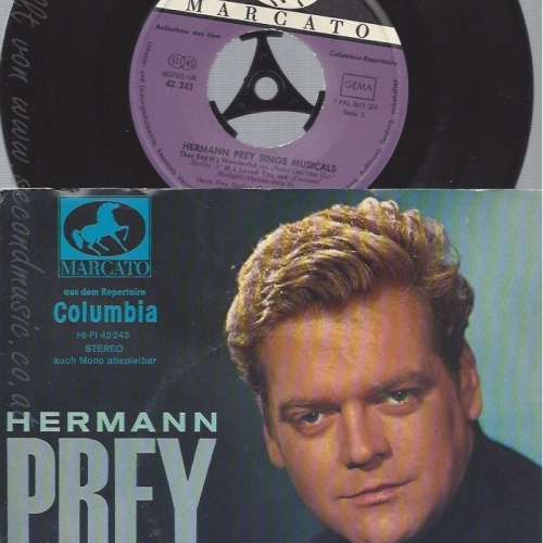 7" HERMANN PREY--SINGS MUSICALS