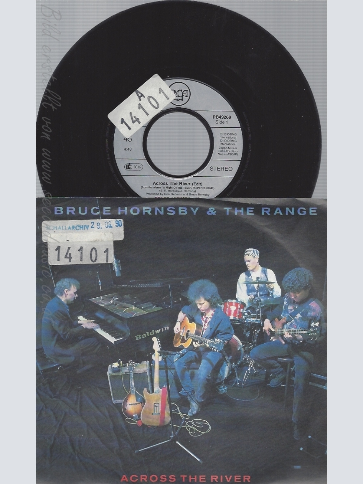 7" BRUCE HORNSBY & THE RANGE-- ACROSS THE RIVER