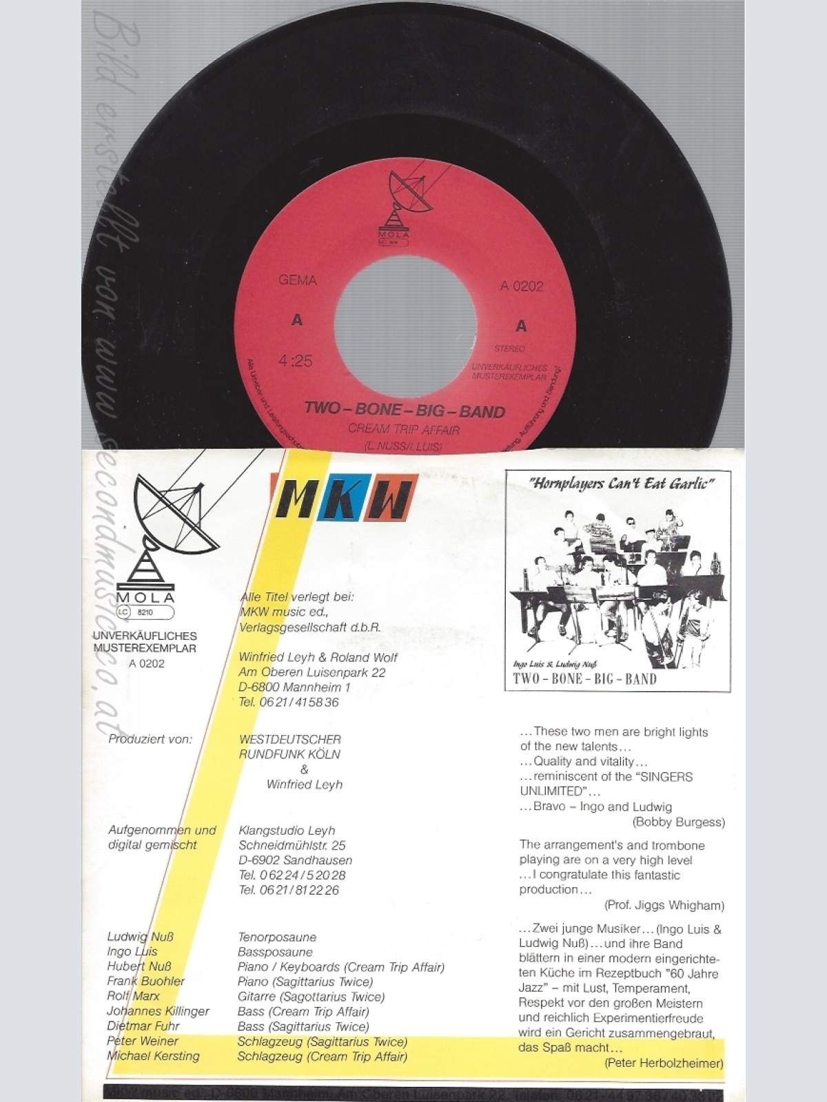 7" MKW-- TWO BONE BIG BANG-- MUSTERPLATTE