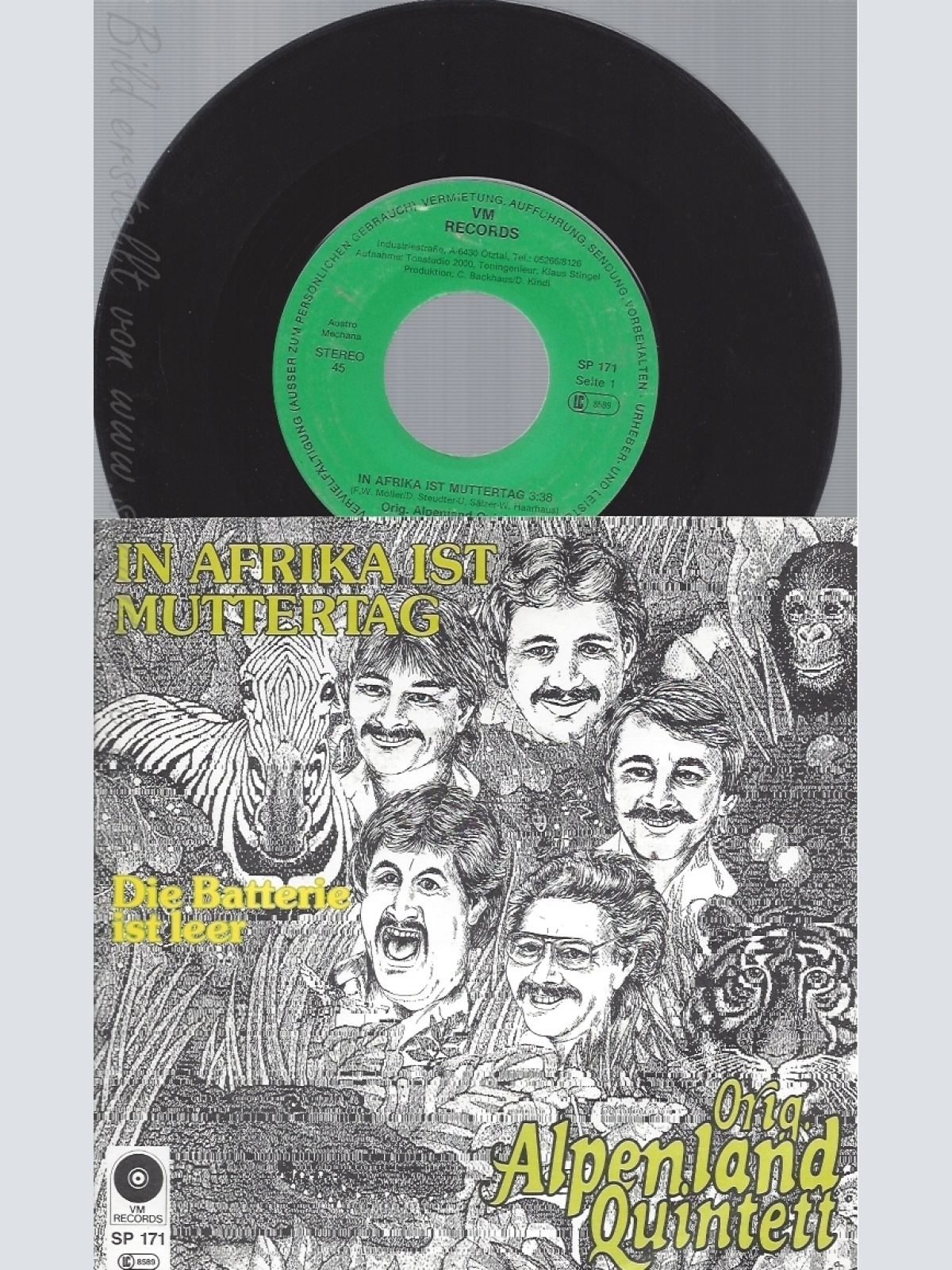 7" ORIG ALPENLAND QUINTETT--IN AFRIKA IST MUTTERTAG