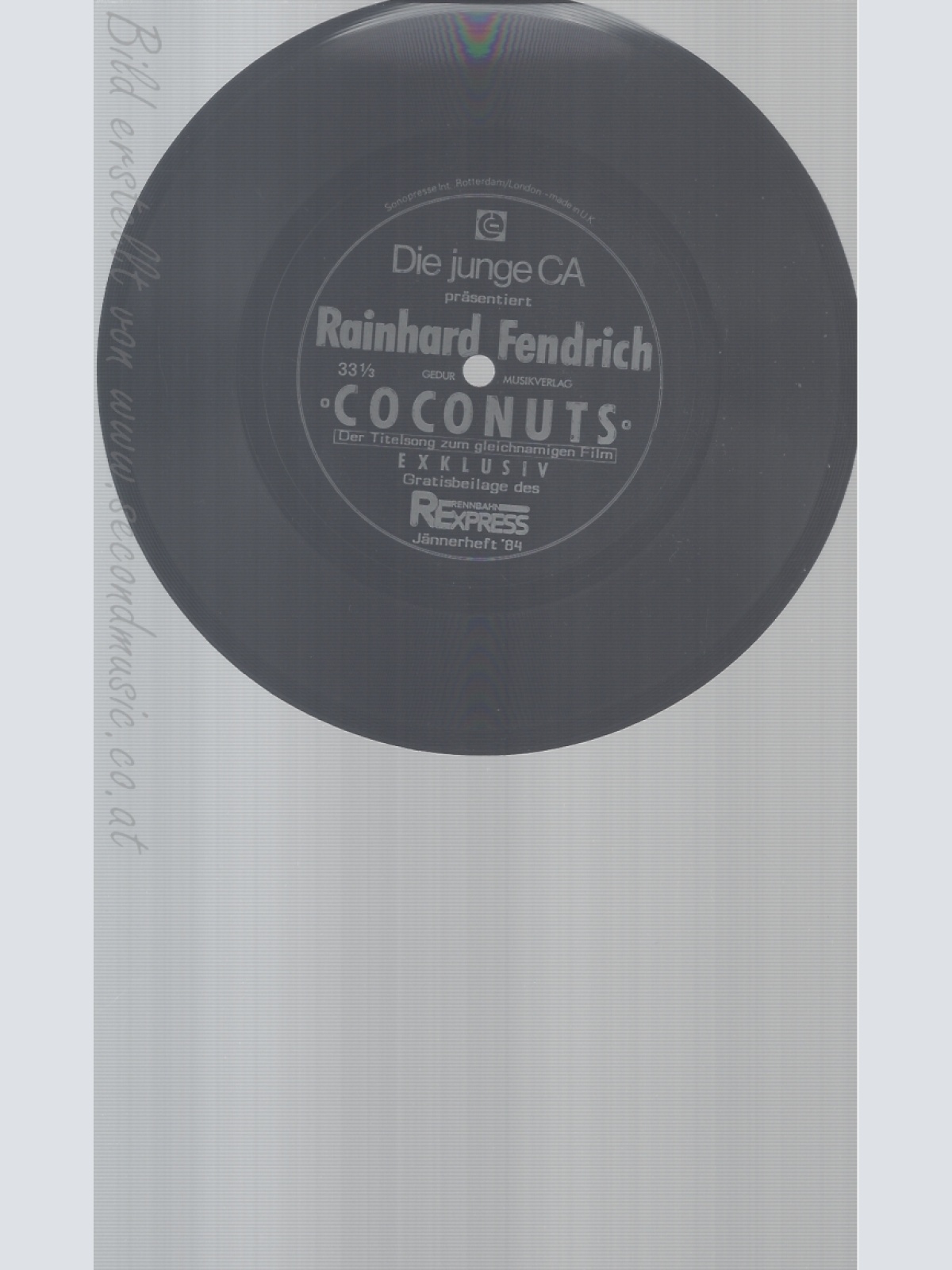 7" SCHALFOLIE-- RAINHARD FENDRICH-- COCONUTS