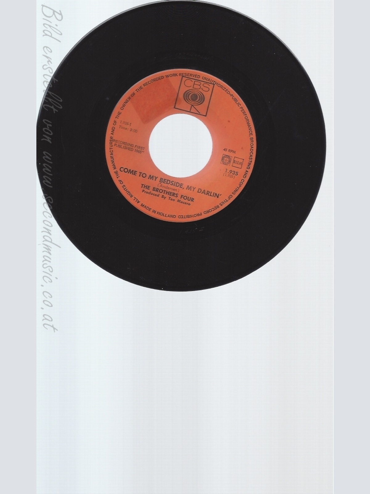 7" THE BROTHERS FOUR-- COME TO MY BESIDE MY DARLIN