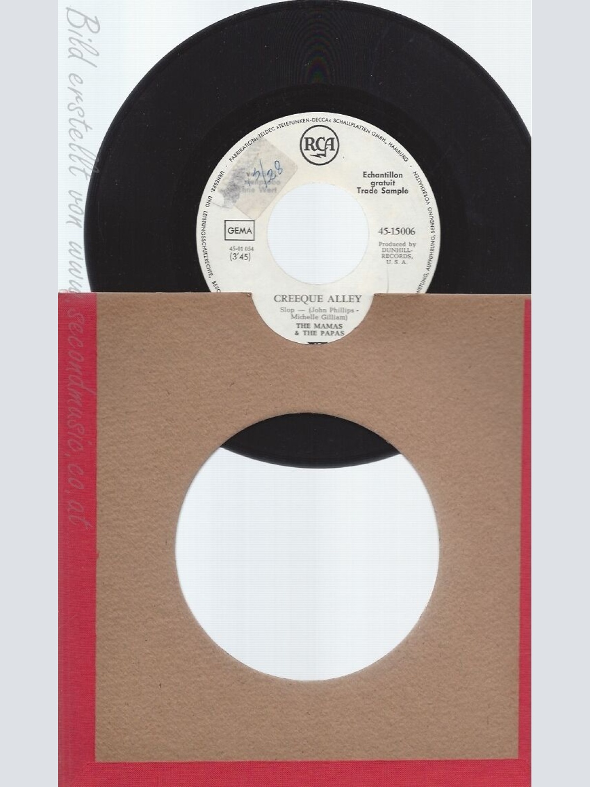 7" THE MAMAS & THE PAPAS--MUSTERPLATTE