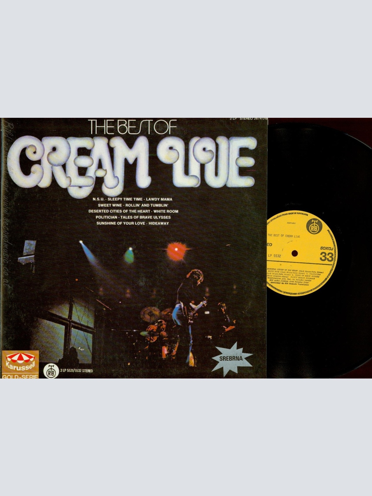 DLP--THE BEST OF CREAM LIVE-YUGOSLAVIA PRESS --RARR-NM
