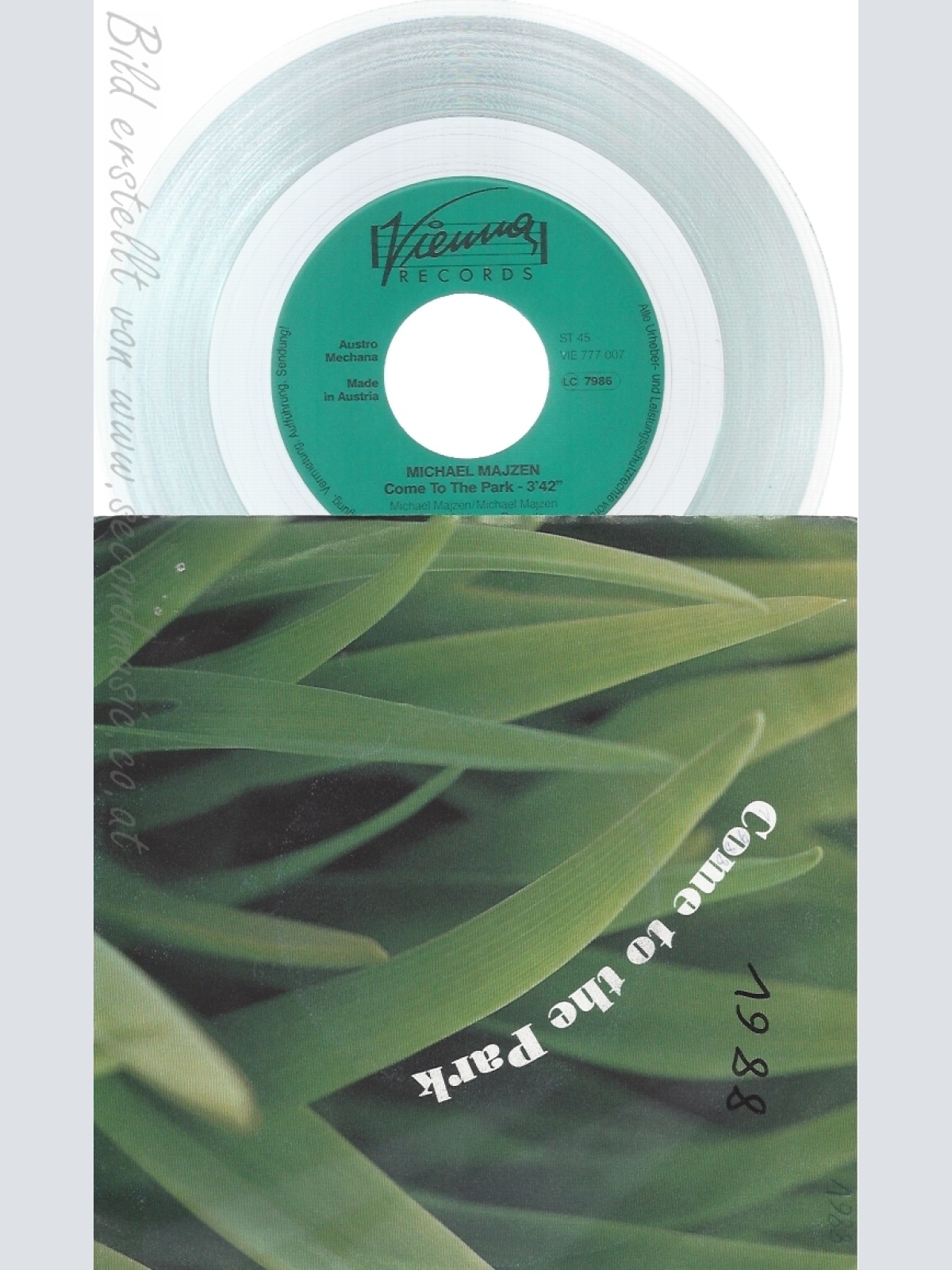 7" MICHAEL MAJZEN-- COME TO THE PARK --GREEN VINYL