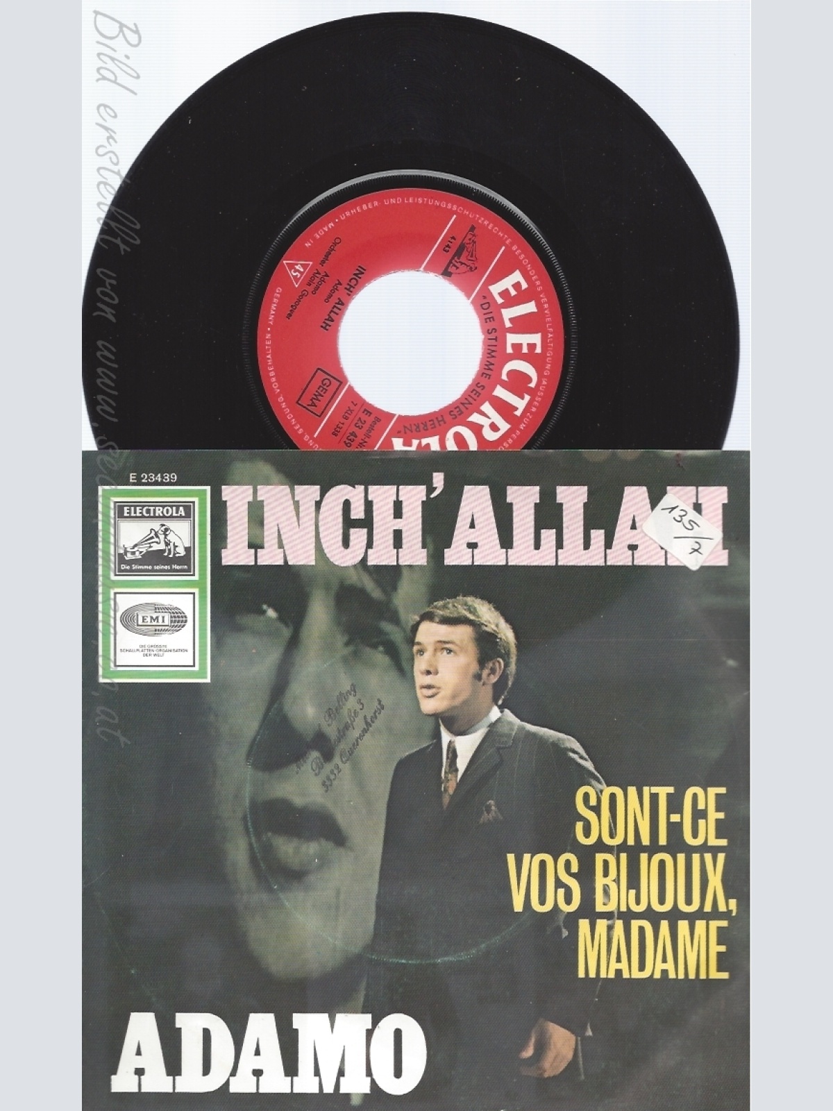 7"ADAMO--INCH ALLAH--WITH COVER