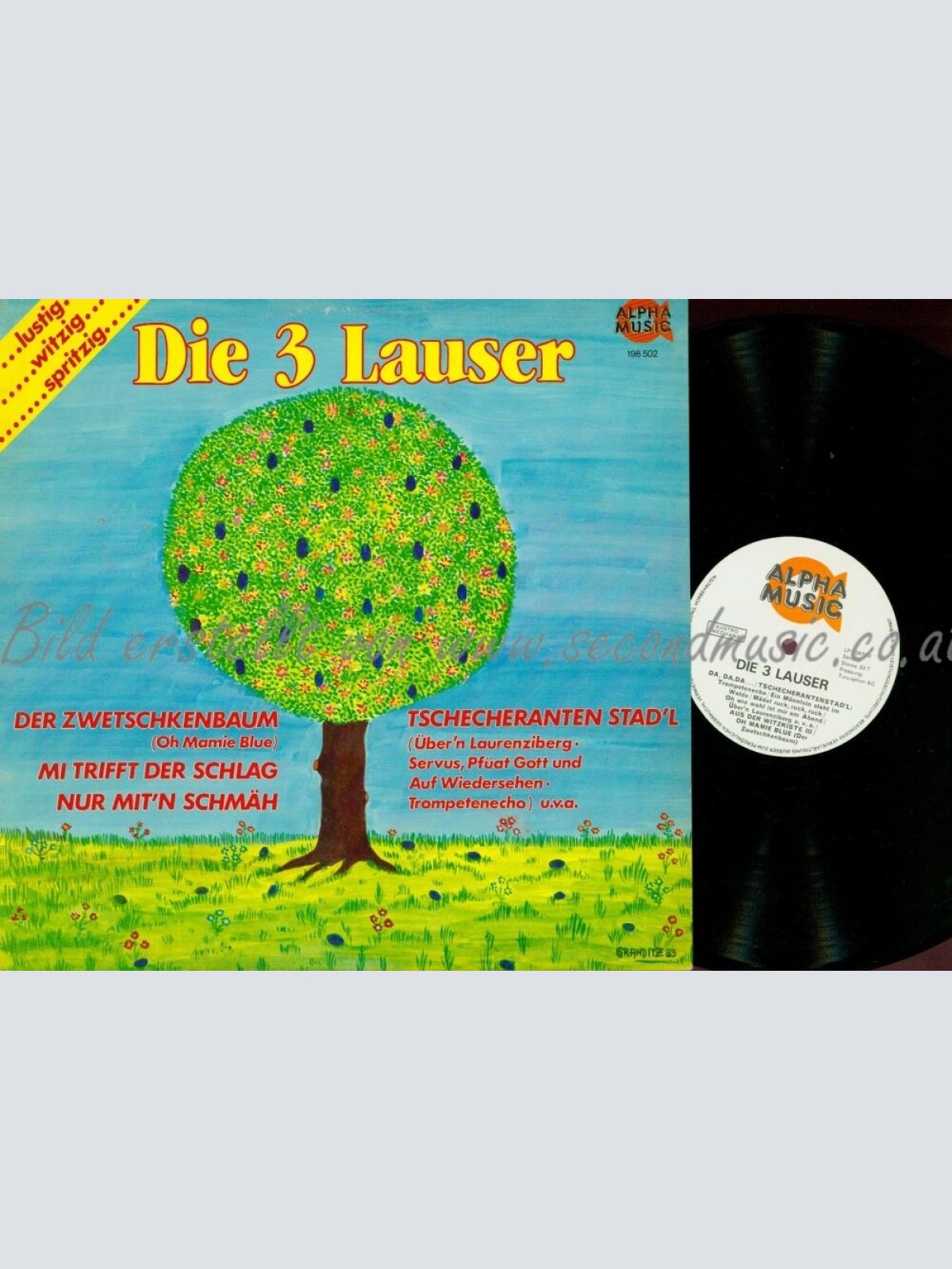 LP--DIE 3 LAUSER--LUSTIG WITZIG SPRITZIG