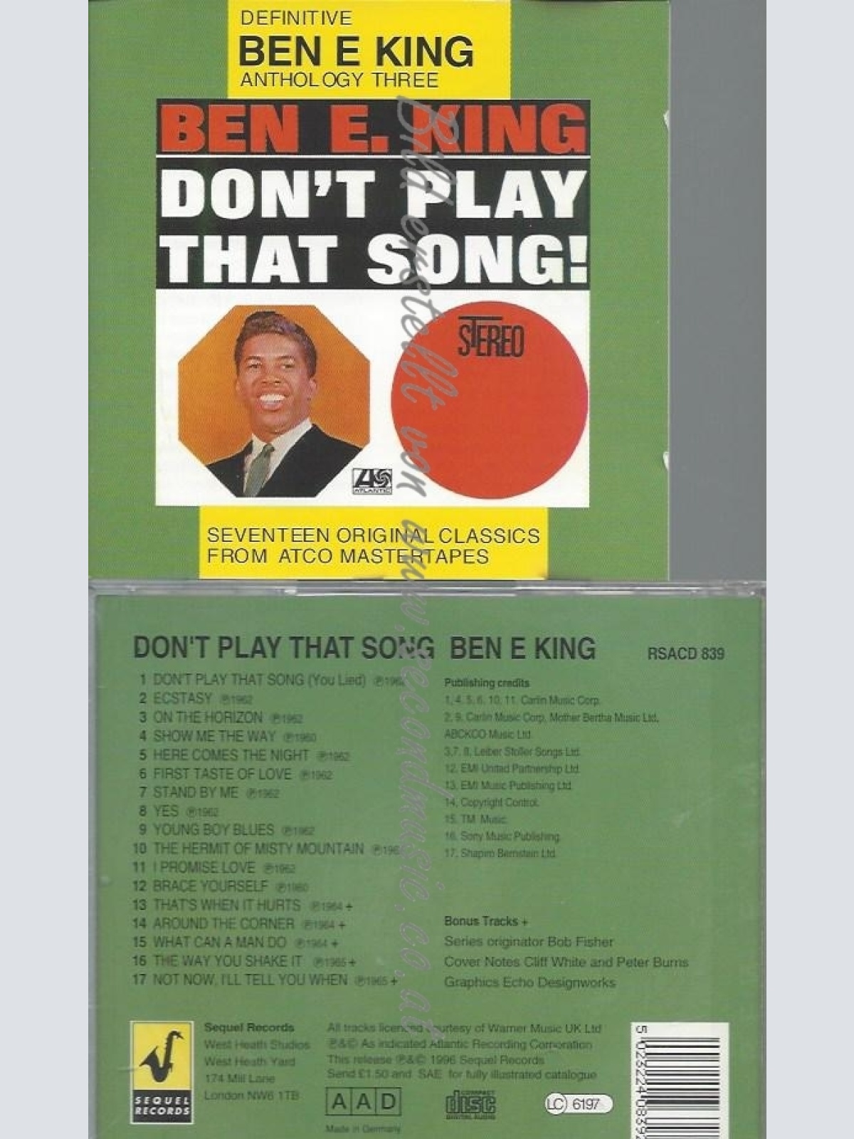 CD--BEN E. KING--DON'T PLAY THAT SONG!