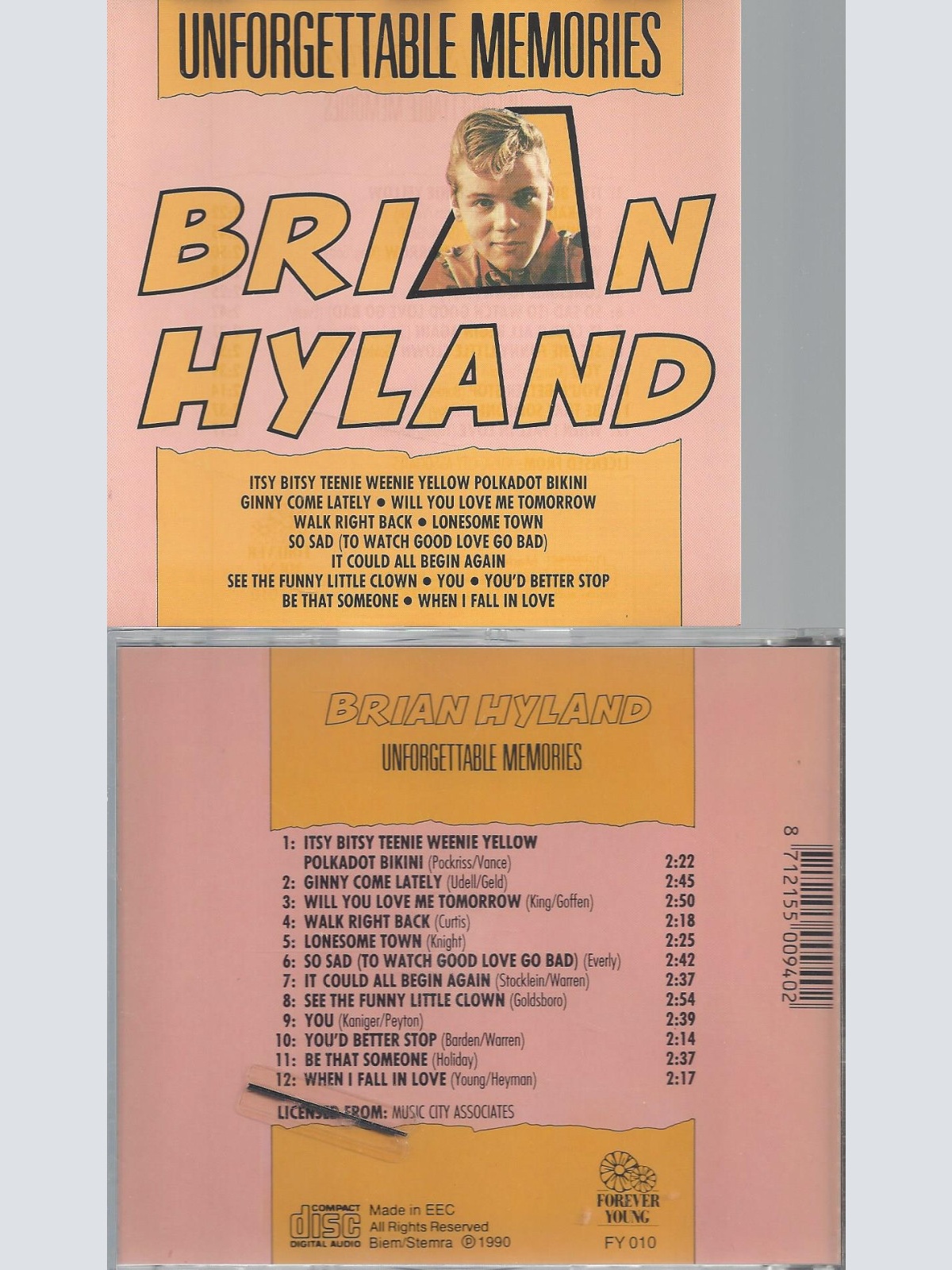 CD--BRIAN HYLAND--UNFORGETTABLE MEMORIES