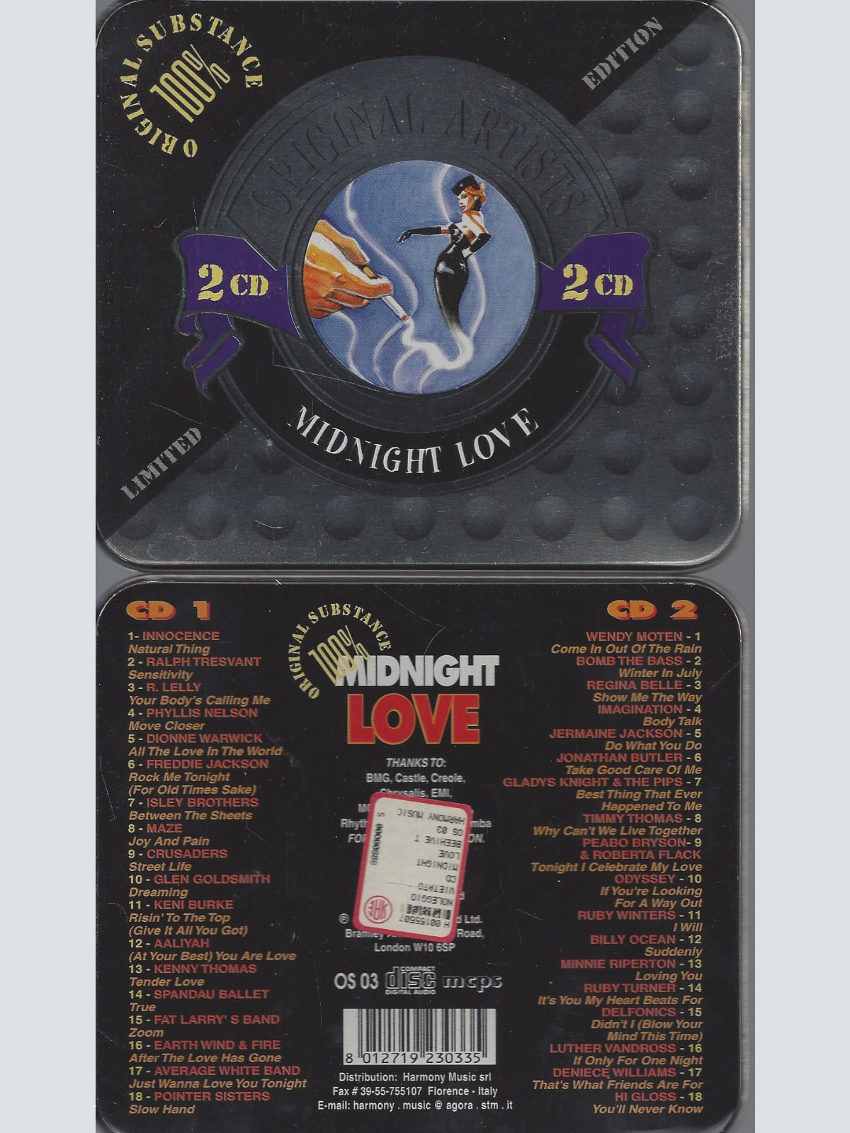 CD-MIDNIGHT LOVE--2 CDS ORIGINAL ARTISTS--LIMITED