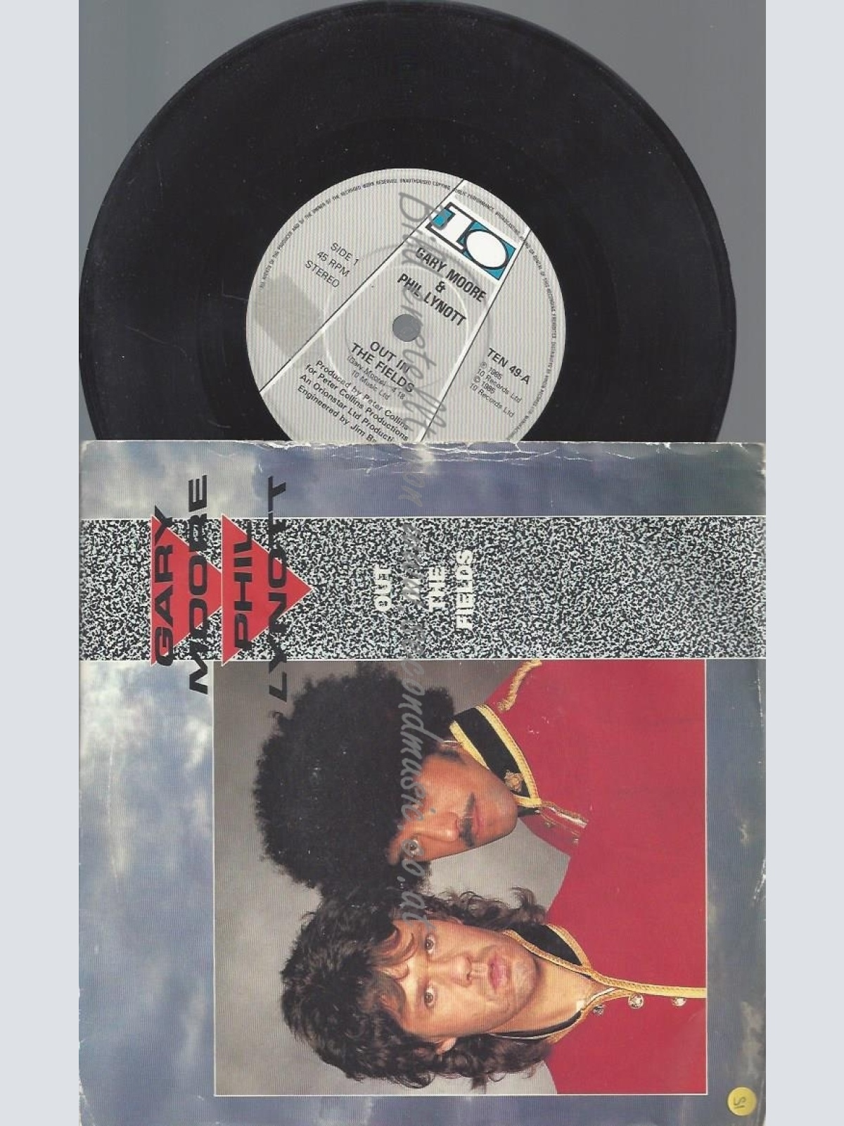 7"--GARY MOORE & PHIL LYNOTT--OUT IN THE FIELDS