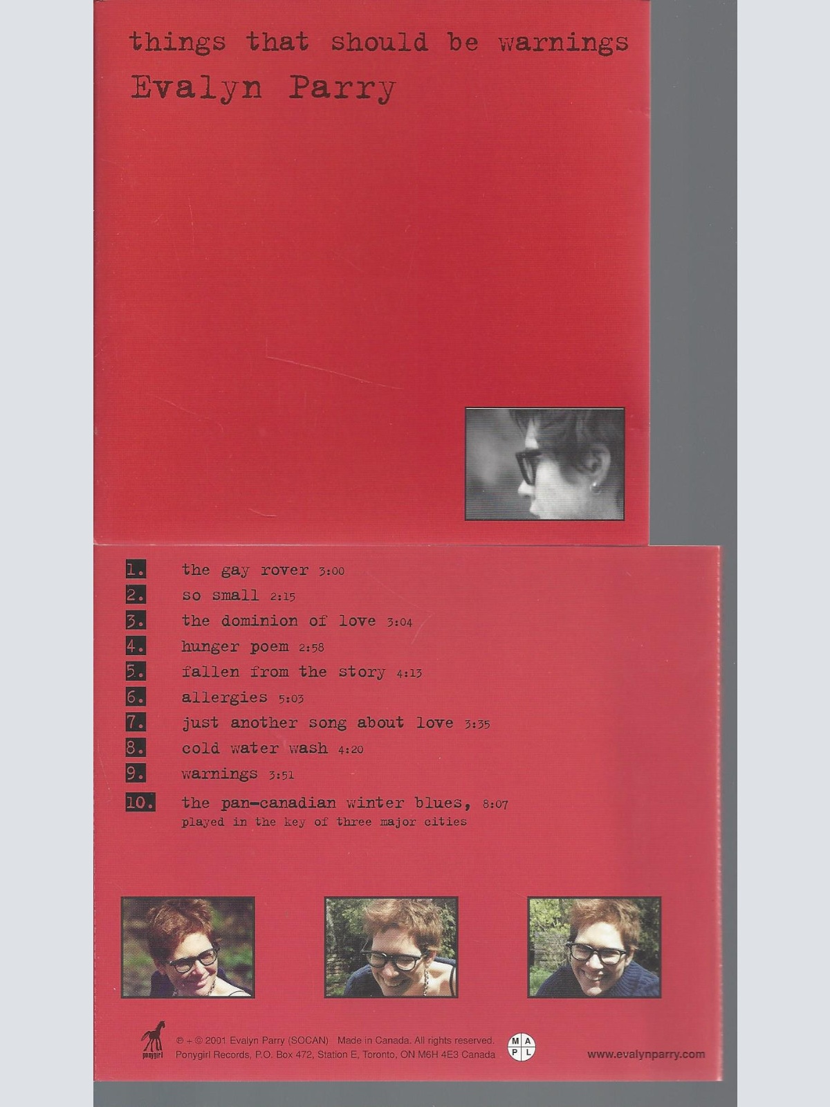 CD-EVALYN PARRY THINGS THAT SHOULD BE WARNINGS