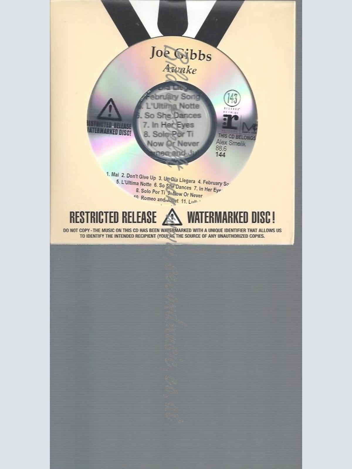 PROMO CD--JOE GIBBS--AWAKE--11TR--NEU