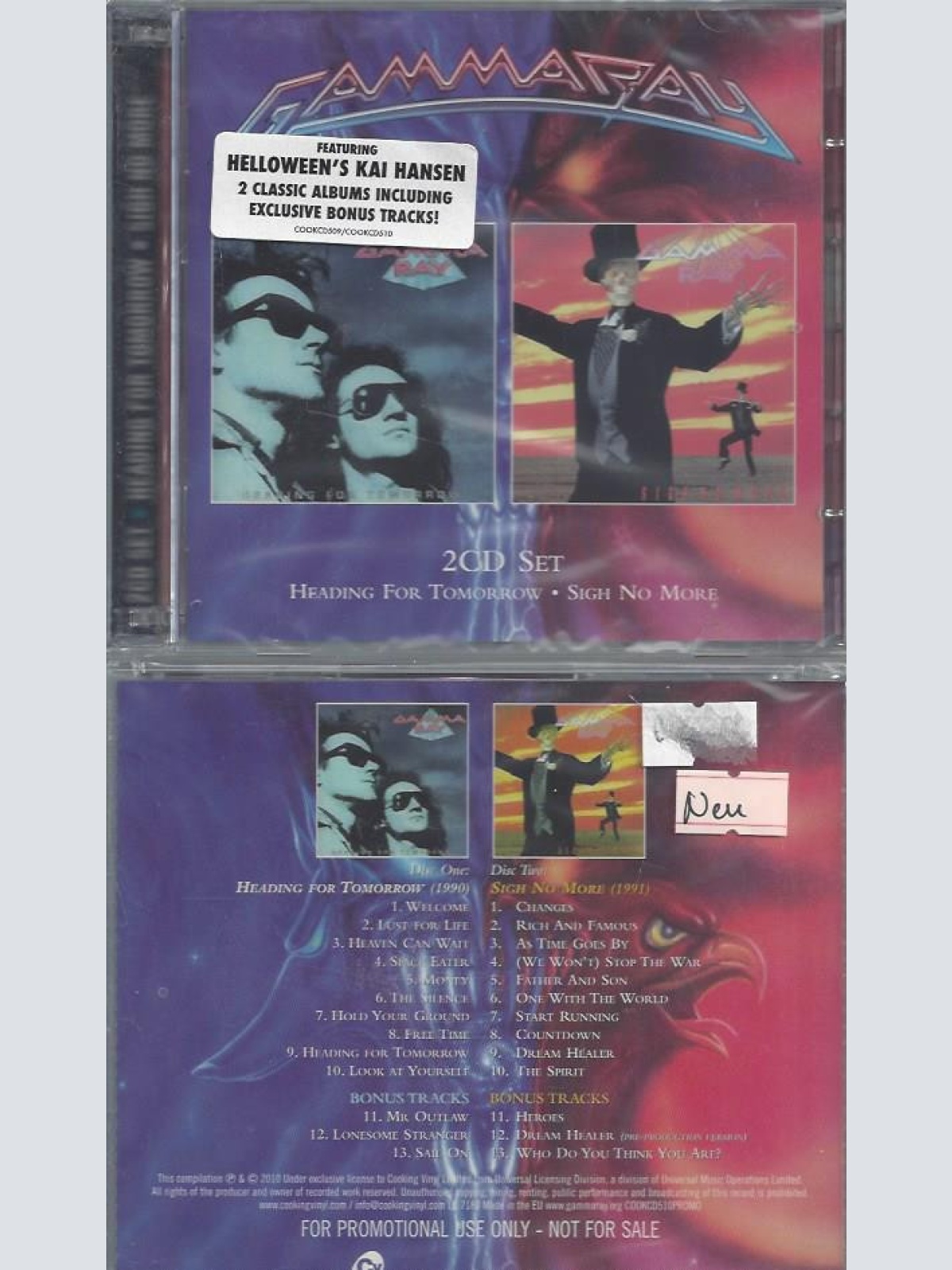 CD--GAMMARAY--HEADING FOR TOMORROW-SIGH NO NORE--2 CD-PROMO-NEW SEALED