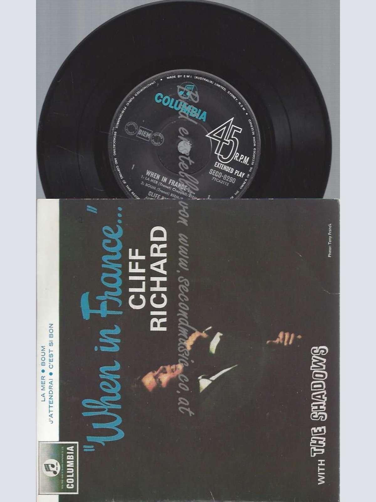 7" CLIFF RICHARD WITH THE SHADOWS WHEN IN FRANCE