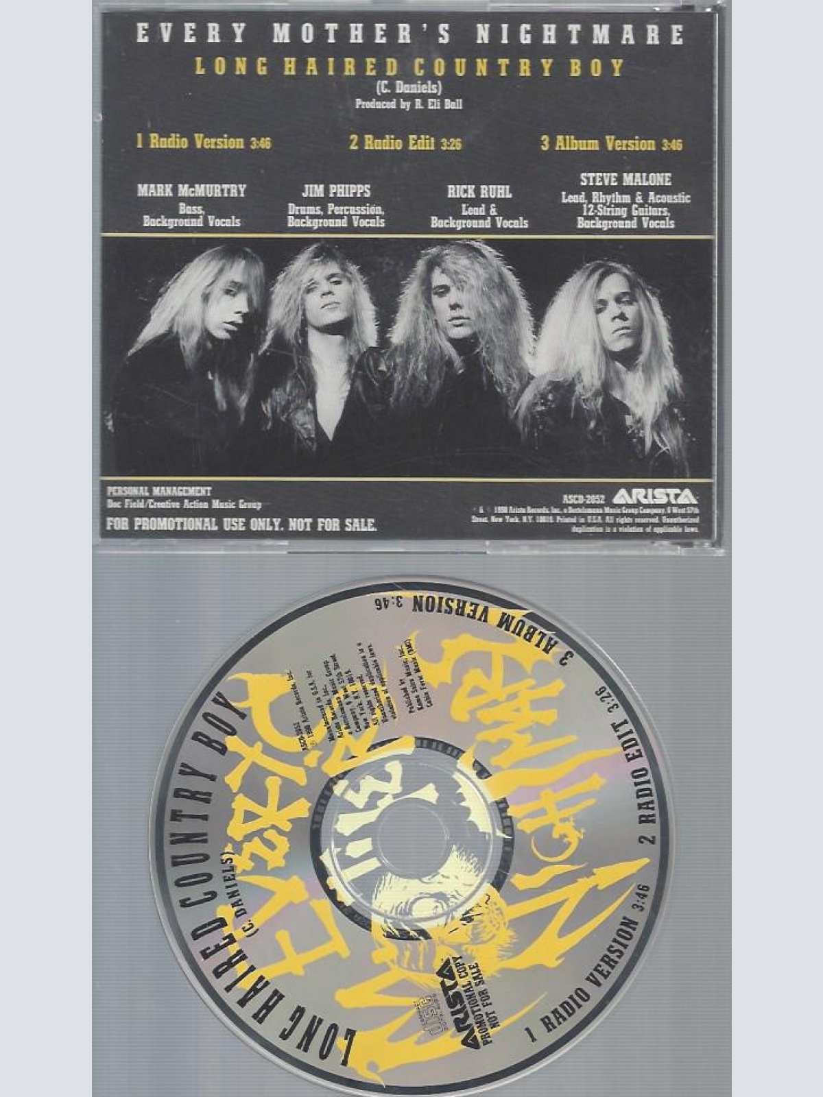 CD-LONG HAIRED COUNTRY BOY EVERY'S MOTHERS NIGHTMARE // PROMO