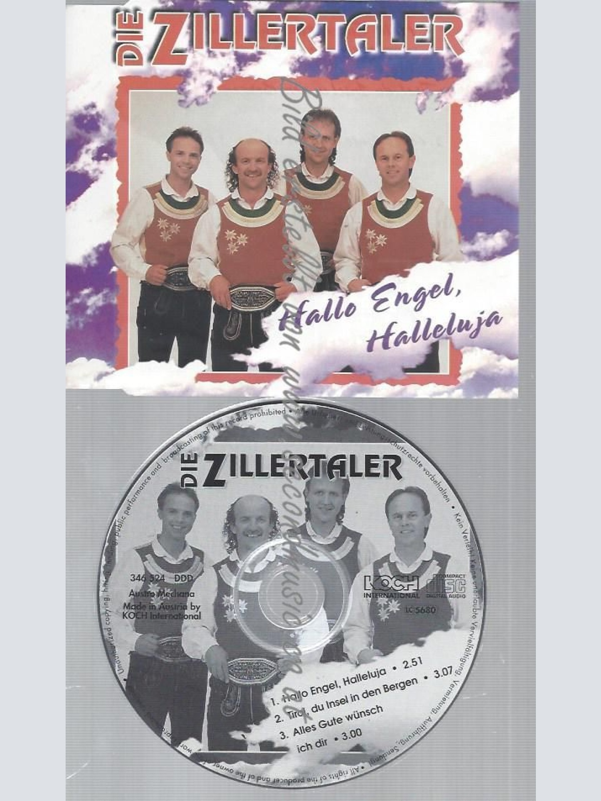 CD--ZILLERTALER,DIE--HALLO ENGEL,HALLELUJA