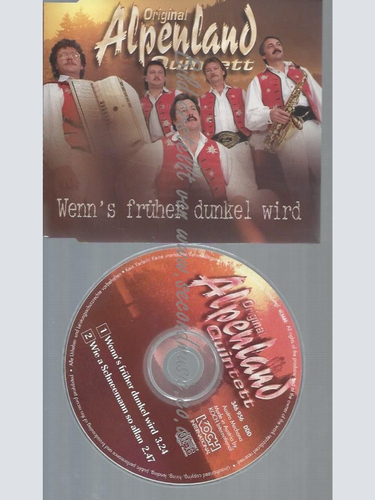 CD--ALPENLAND QUINTETT,ORIGINAL--WENN'S FRHER DUNKEL WIRD