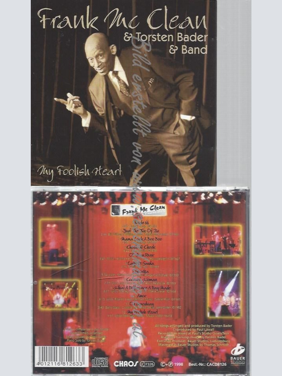 CD--FRANK MC CLEAN & TORSTEN BADER BAND // MY FOOLISH HEART