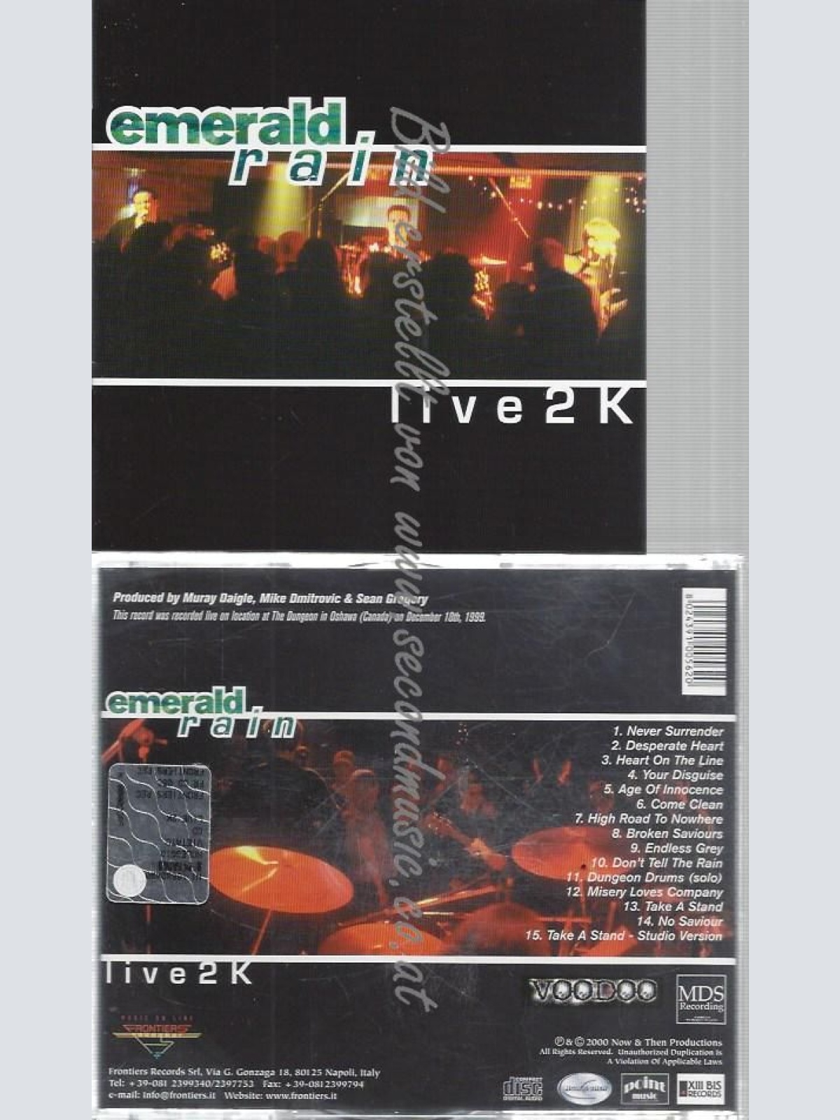 CD--EMERALD RAIN--LIVE  2K