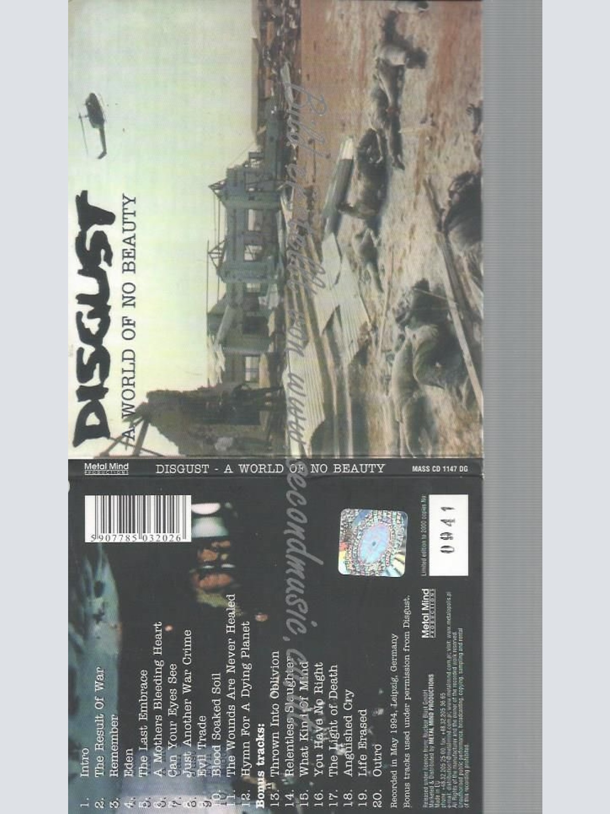 CD--DISGUST--A WORLD OF NO BEAUTY