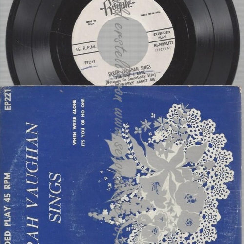 7"  EP   Sarah Vaughan  Sarah Vaughan Sings