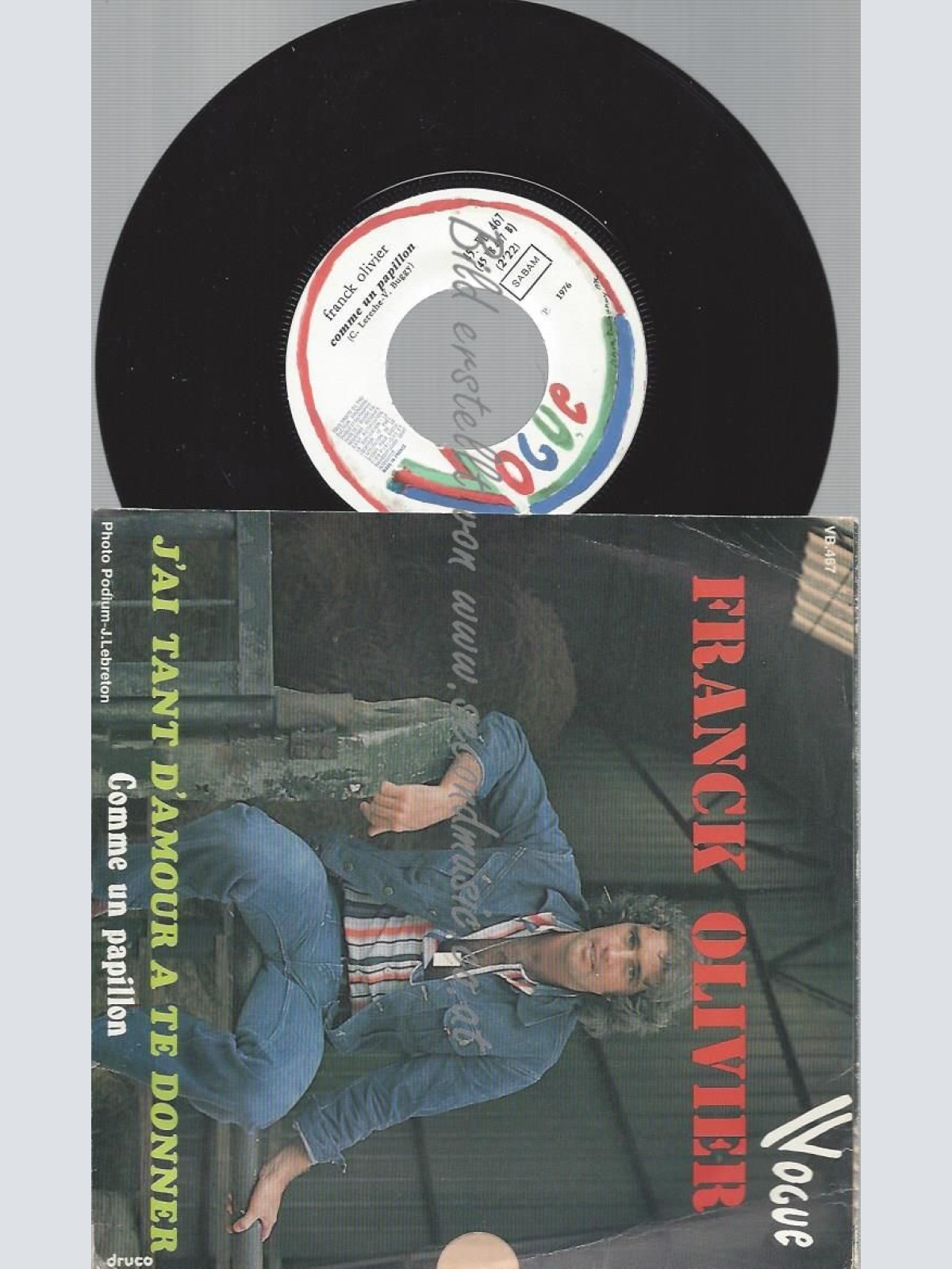 7"  FRANCK OLIVER J'AI TANT D'AMOUR A TE DONNER