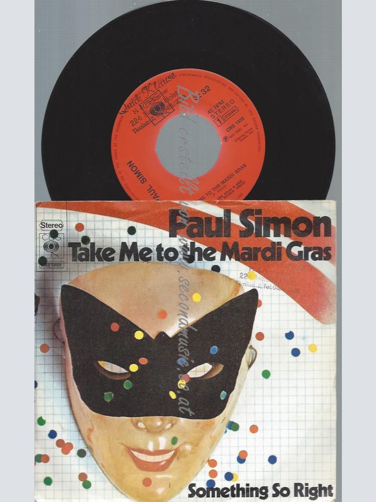 7"  Paul Simon – Take Me To The Mardi Gras