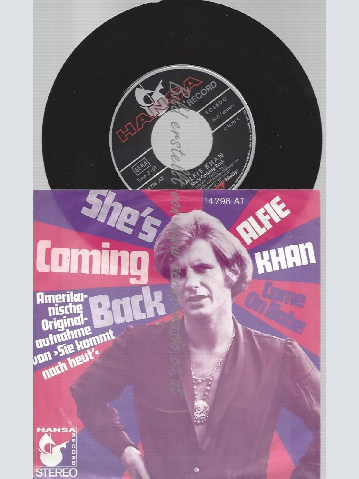 7"  Alfie Khan  She's Comin' Back