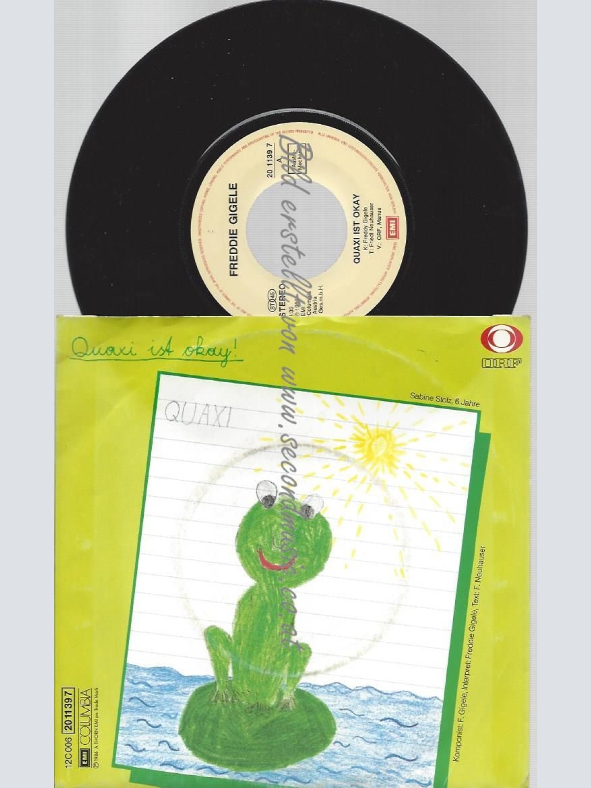 7"   Freddy Gigele – Quaxi Ist Okay