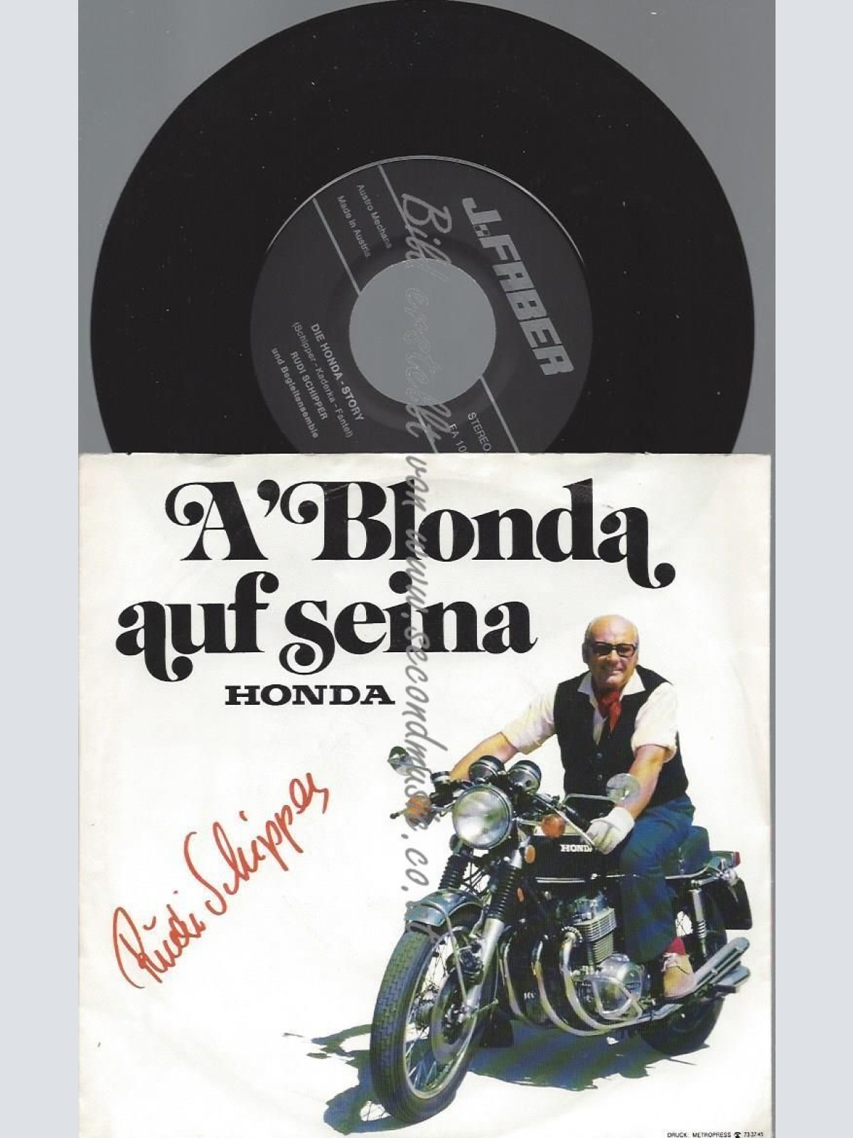 7"  Rudi Schipper  A' Blonda Auf Seina Honda