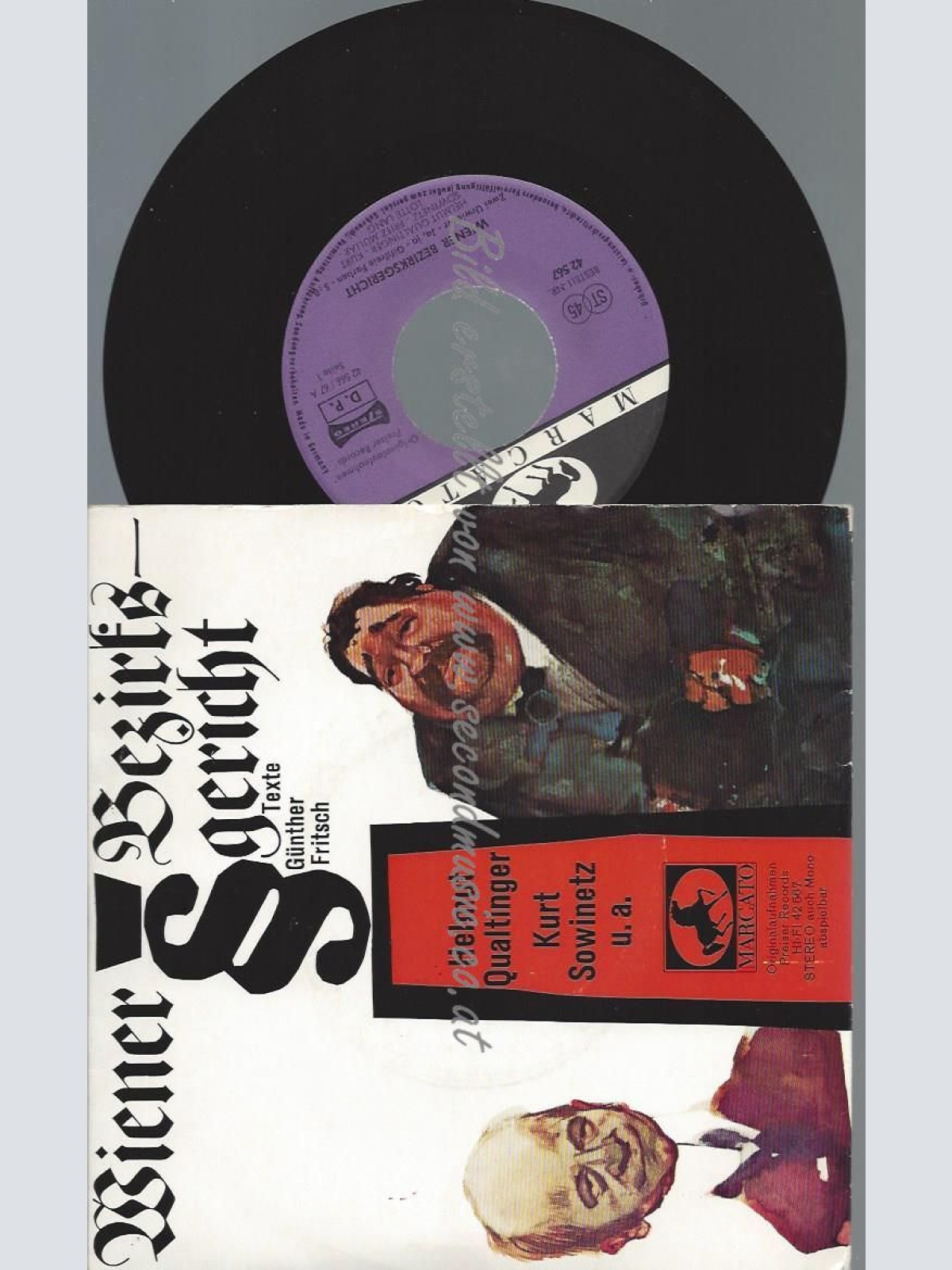 7"  Günther Fritsch, Helmut Qualtinger, Kurt Sowinetz  Wiener Bezirksgericht