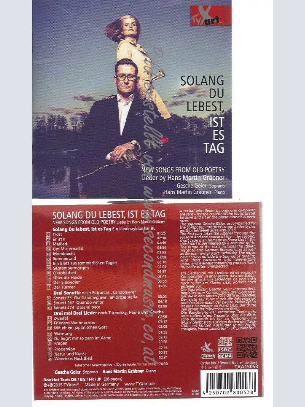 CD-- -    HANS MARTIN GRÄBNER: SOLANG DU LEBEST, IST EST TAG